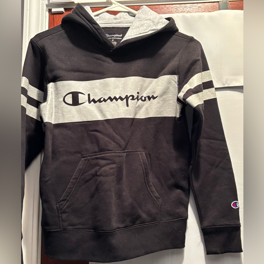 Boys Champion Hoodie Black-Sz: S